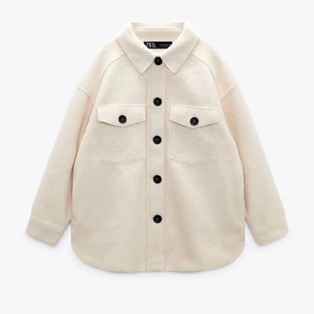 Zara Soft Overshirt Boucle Shacket - Size Medium