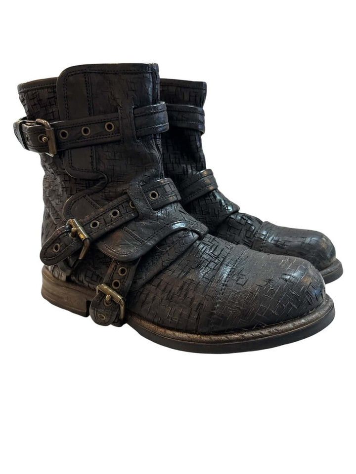UGG Elisabeta Weave Moto Boots - Size 8.5