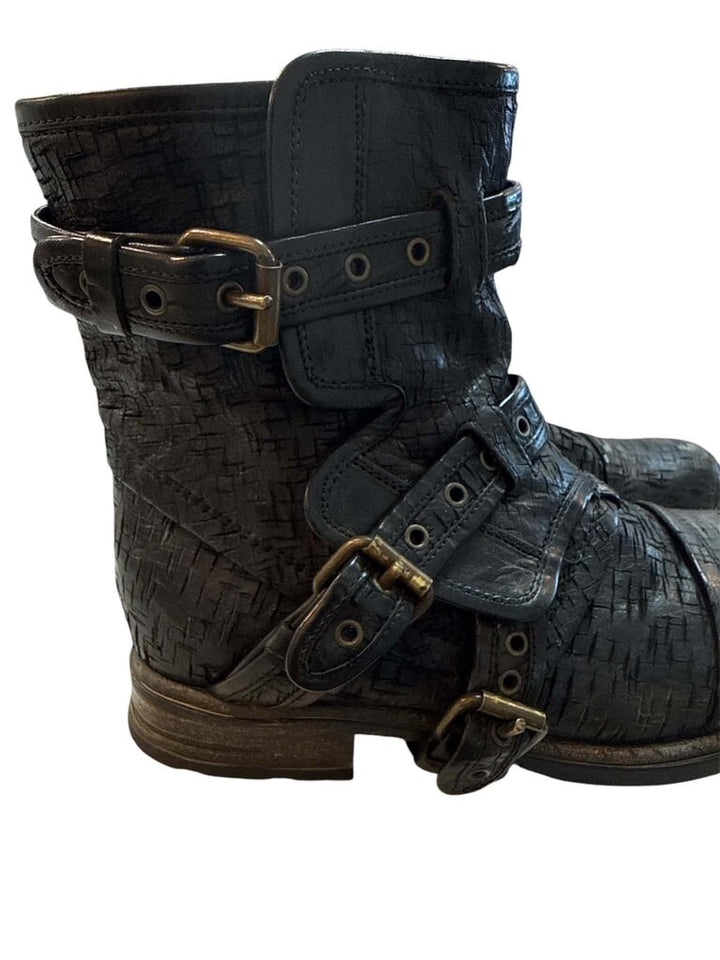 UGG Elisabeta Weave Moto Boots - Size 8.5