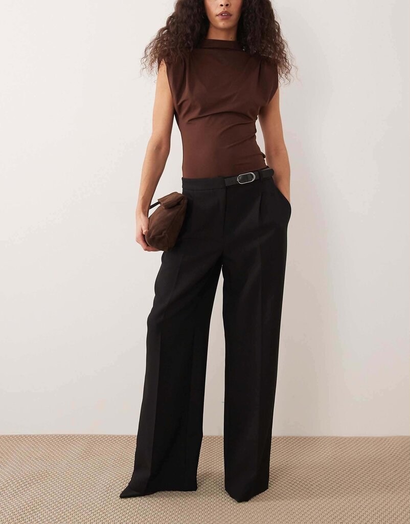 Mango Buckle Detail Straight Tailored Pants - Size 2