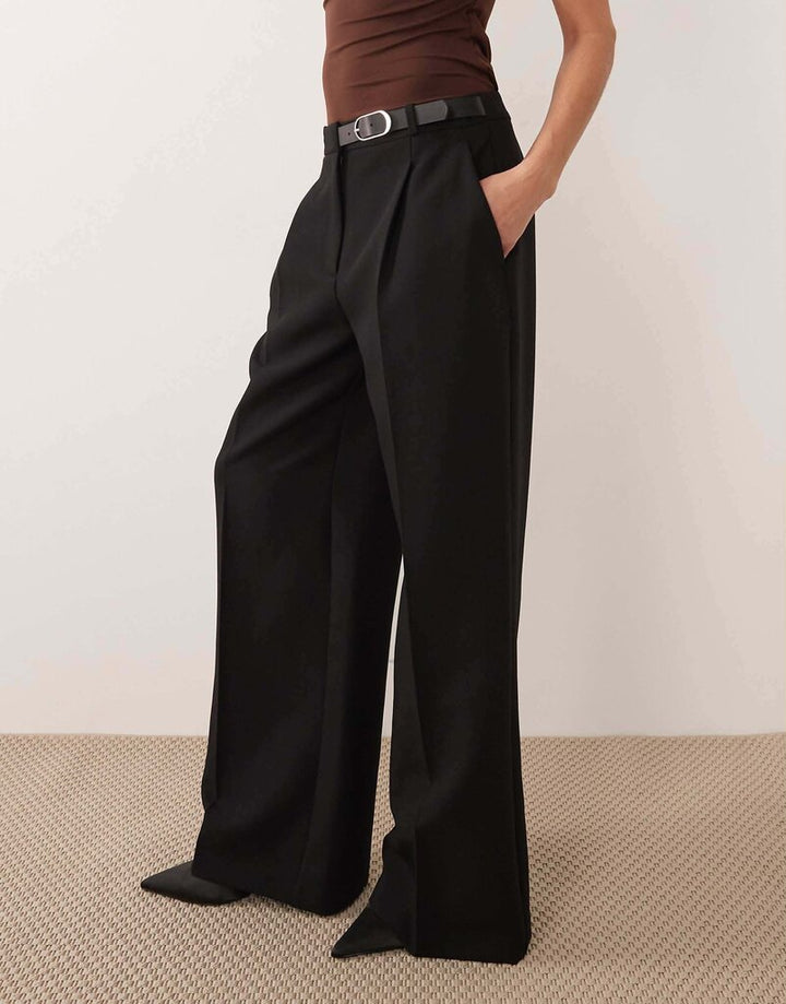 Mango Buckle Detail Straight Tailored Pants - Size 2