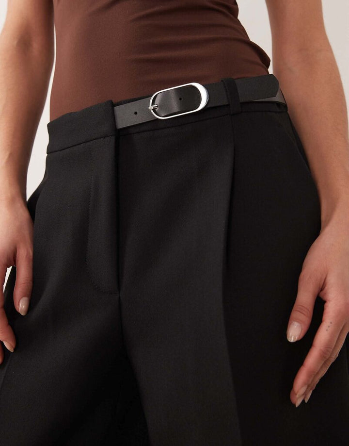 Mango Buckle Detail Straight Tailored Pants - Size 2