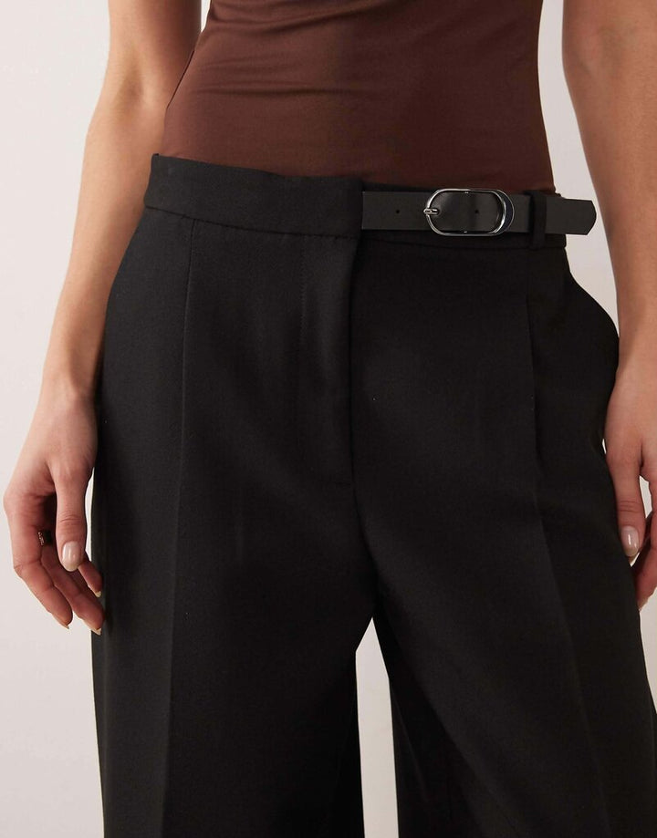 Mango Buckle Detail Straight Tailored Pants - Size 2