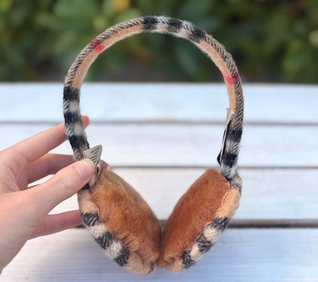Burberry Cashmere Nova Check Earmuffs - One Size