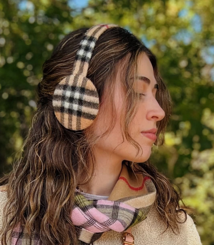 Burberry Cashmere Nova Check Earmuffs - One Size