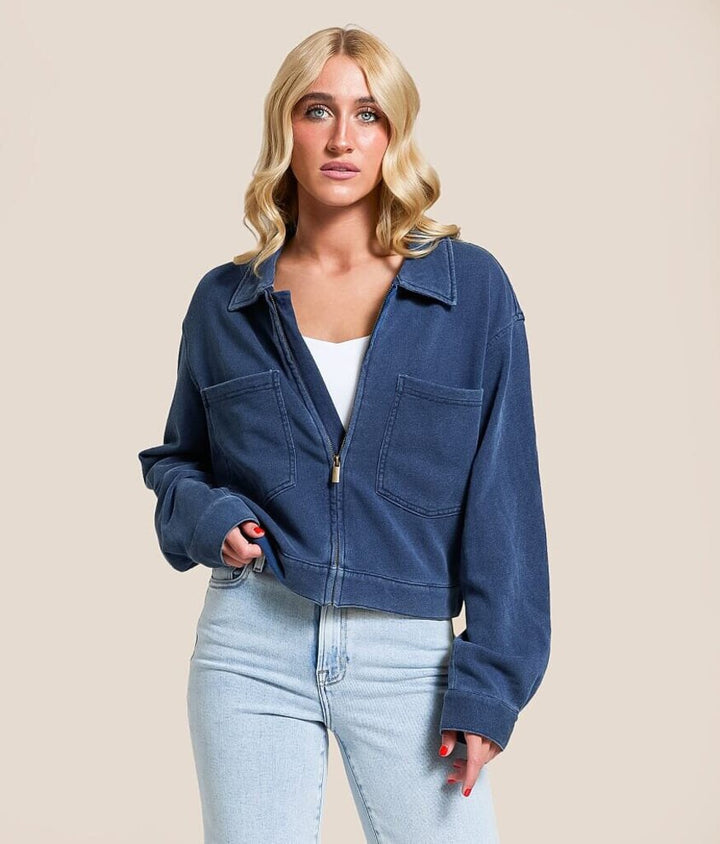 Z Supply Heritage Knit Denim Jacket - Size XS