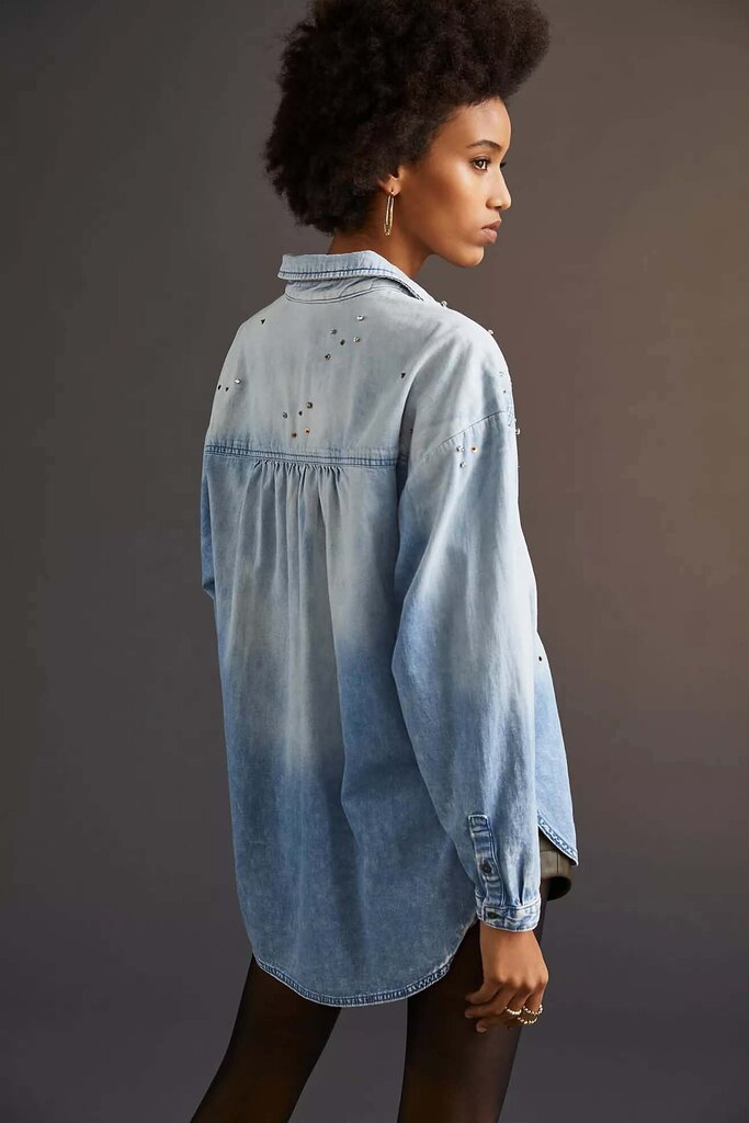 Pilcro The Bo Boyfriend Buttondown Top - Size Medium