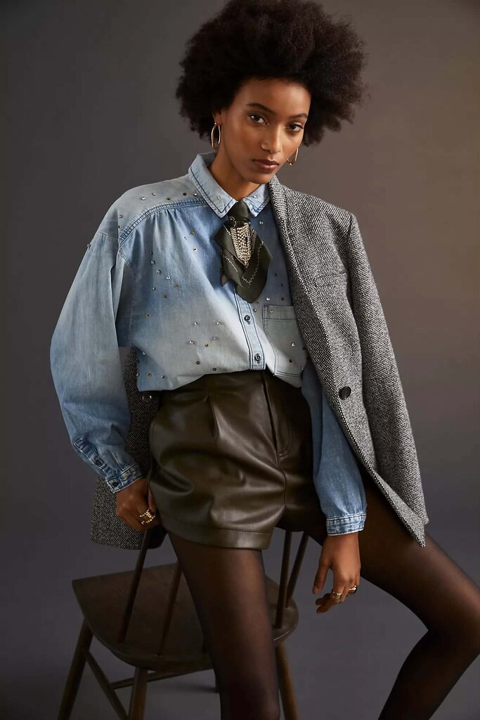 Pilcro The Bo Boyfriend Buttondown Top - Size Medium