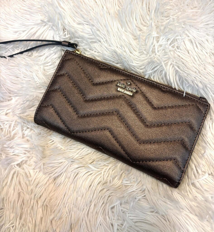 Kate Spade Bronzed Leather Wristlet