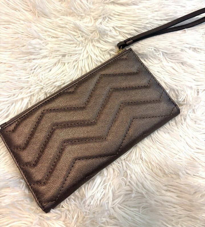 Kate Spade Bronzed Leather Wristlet