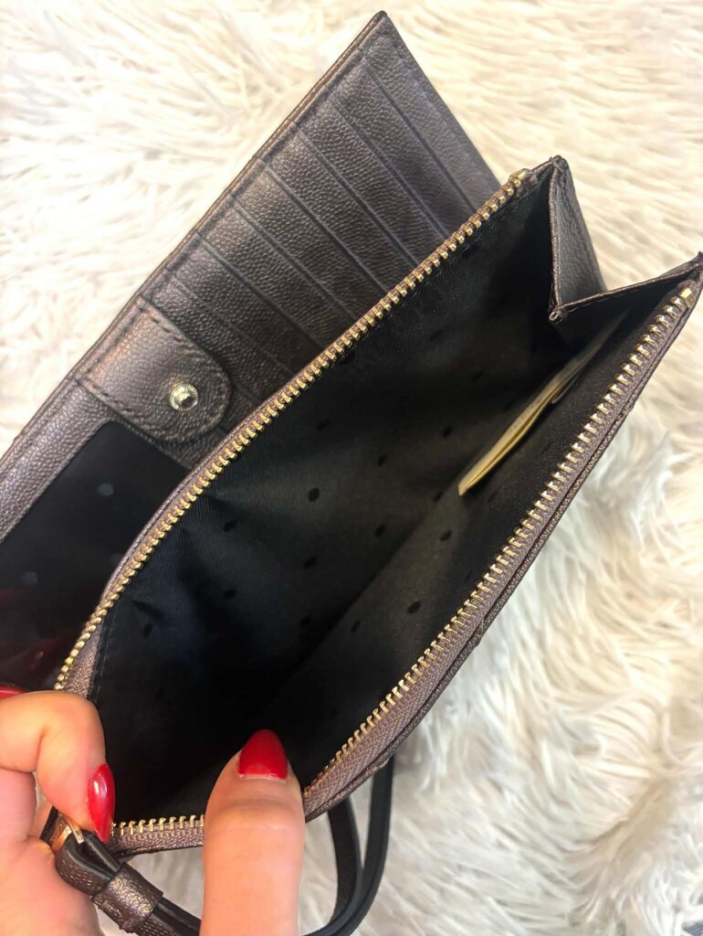 Kate Spade Bronzed Leather Wristlet