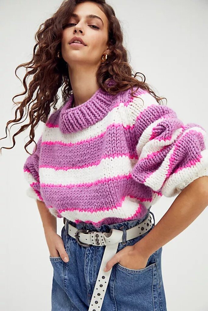 GOGO Striped Pullover in Orchid - One Size (Retails for $576)