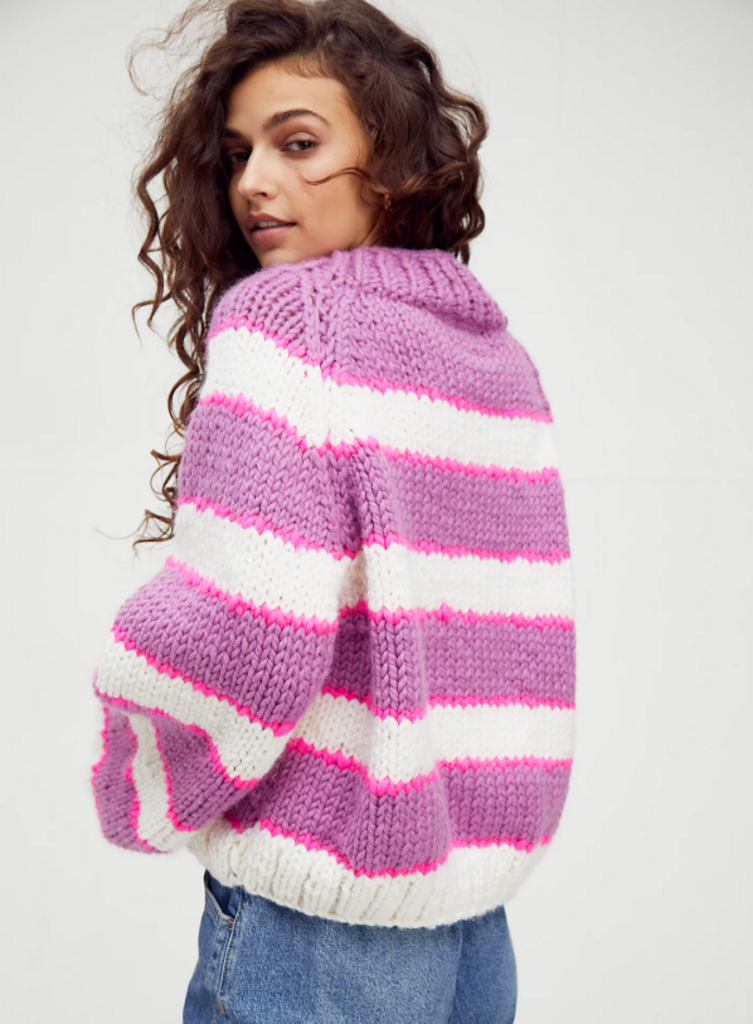 GOGO Striped Pullover in Orchid - One Size (Retails for $576)
