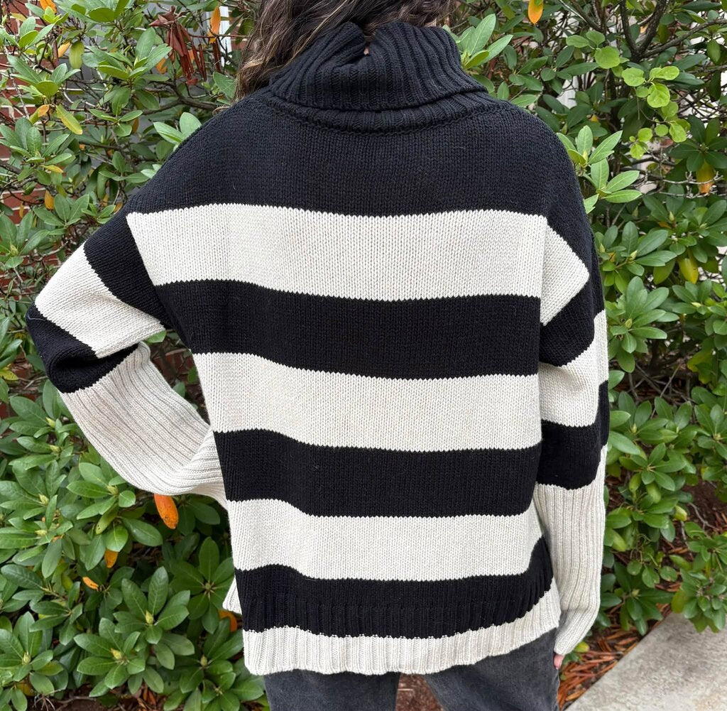Goop G. Merino Wool Striped Sweater - Size Medium