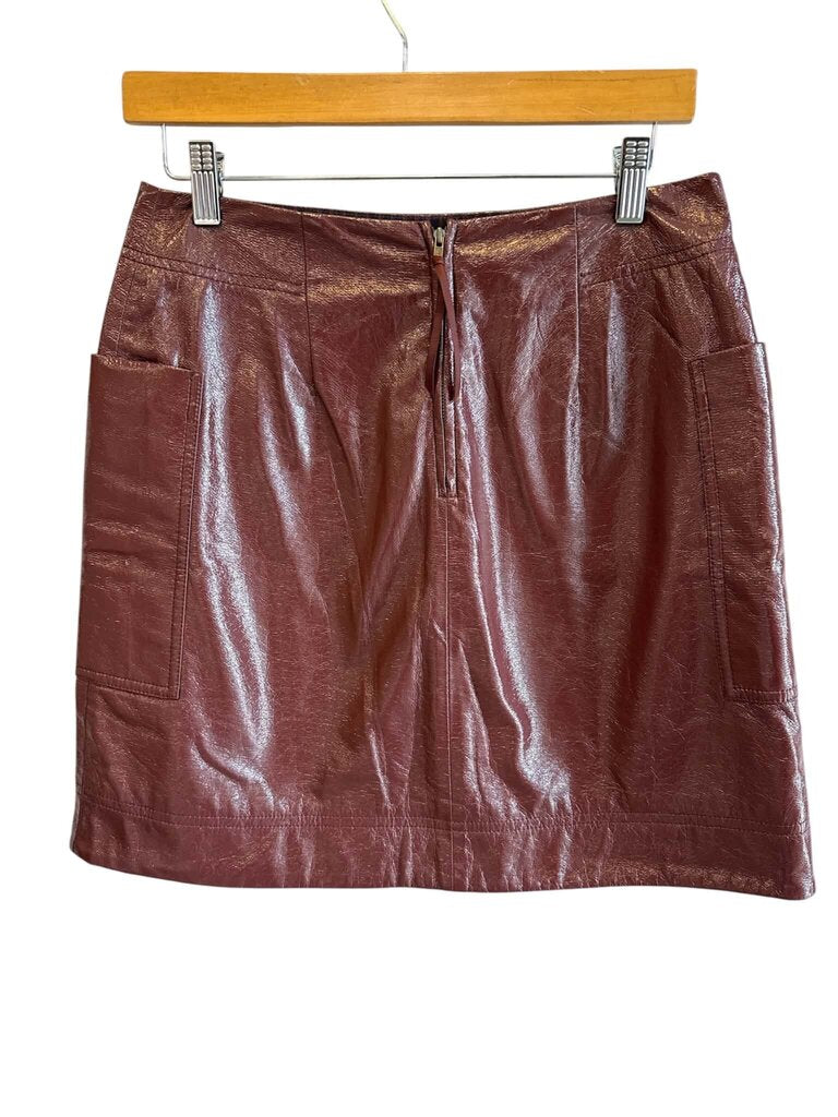 Maeve Faux Patent Leather Skirt - Size 6