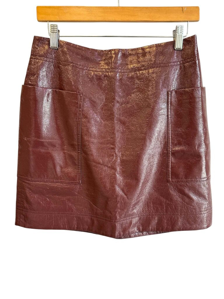 Maeve Faux Patent Leather Skirt - Size 6