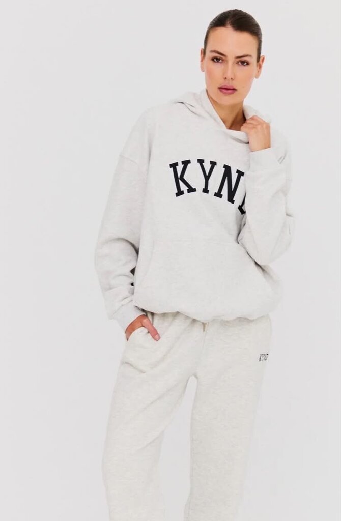 KYND Society Oversized Varsity Hoodie Grey Marle - Size XL