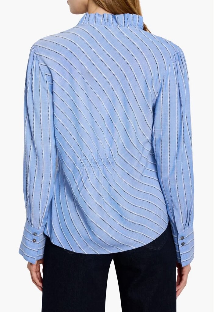 Nic + Zoe Stripe Ruffle Around Top - Size Small