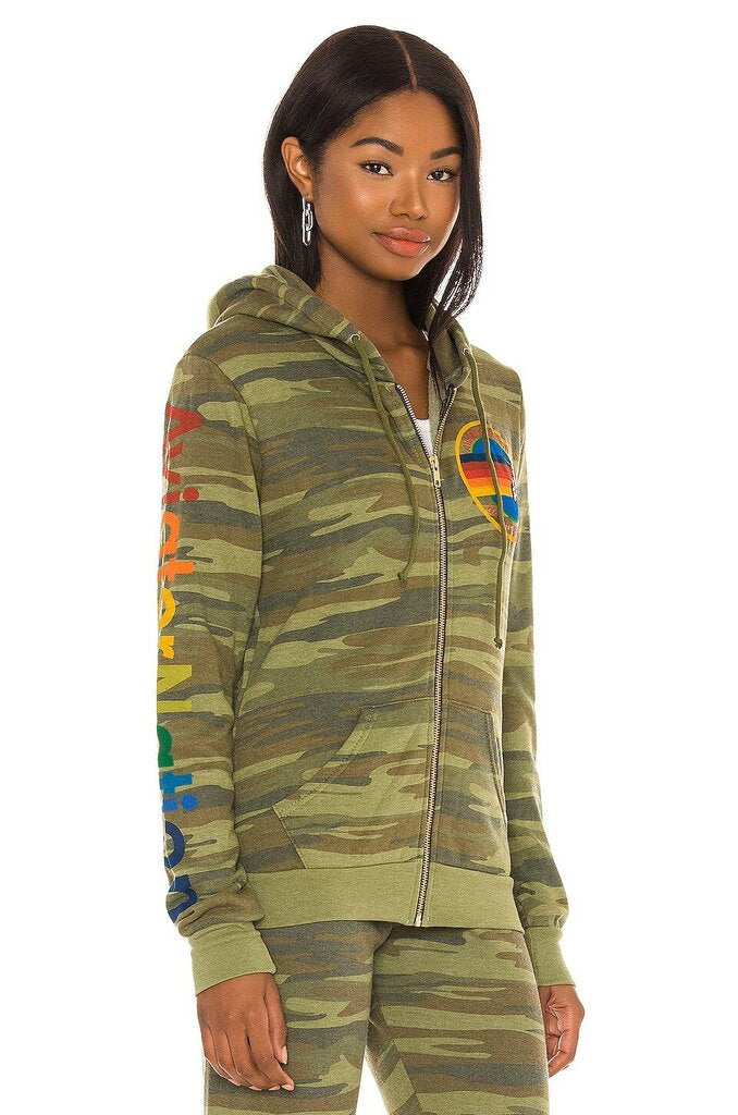 Aviator Nation NWT Camo Zip Up Hoodie - Size Small