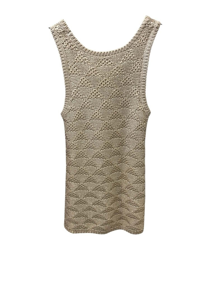 Anthropologie Moth NWT Sana Foiled Metallic Gold Knit Tank Top - Size XS