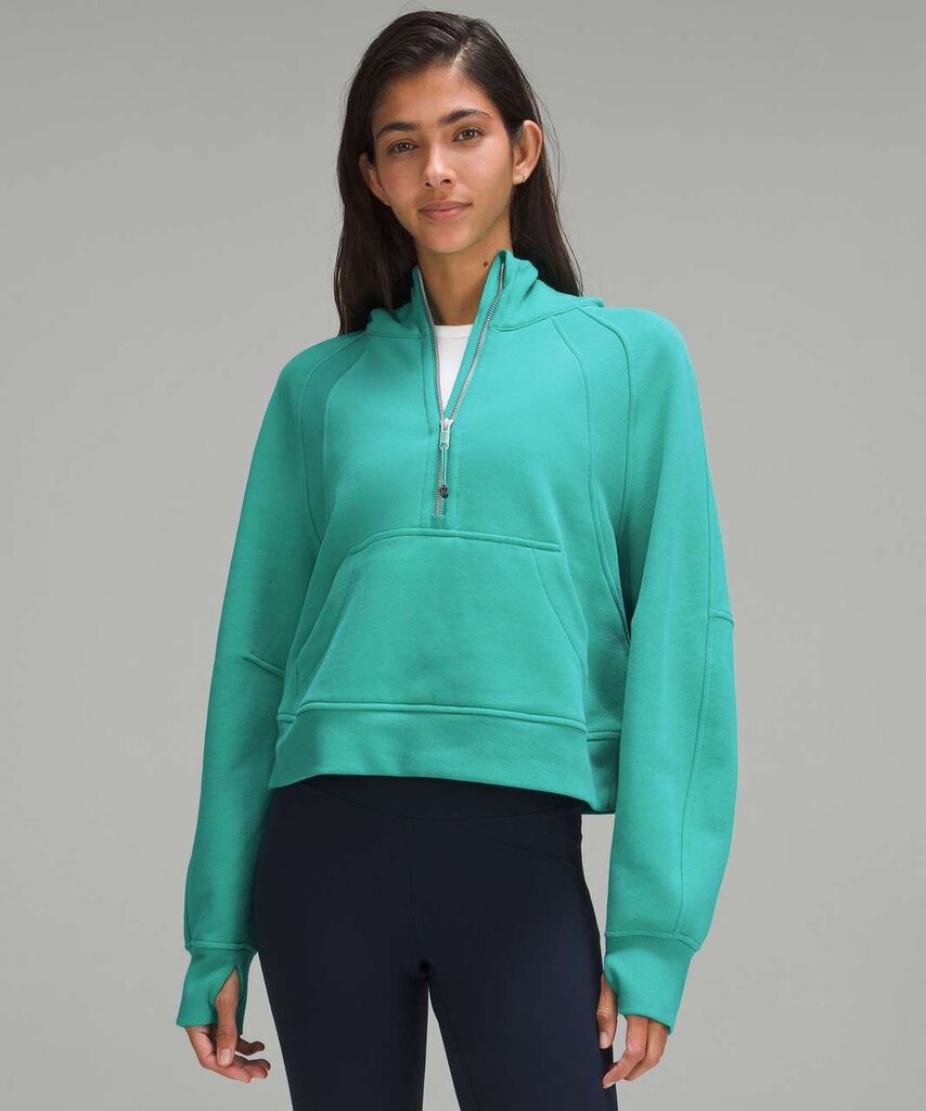 Lululemon Scuba Oversized Half-Zip Hoodie in Kelly Green - Size XS/S