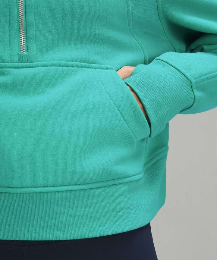 Lululemon Scuba Oversized Half-Zip Hoodie in Kelly Green - Size XS/S