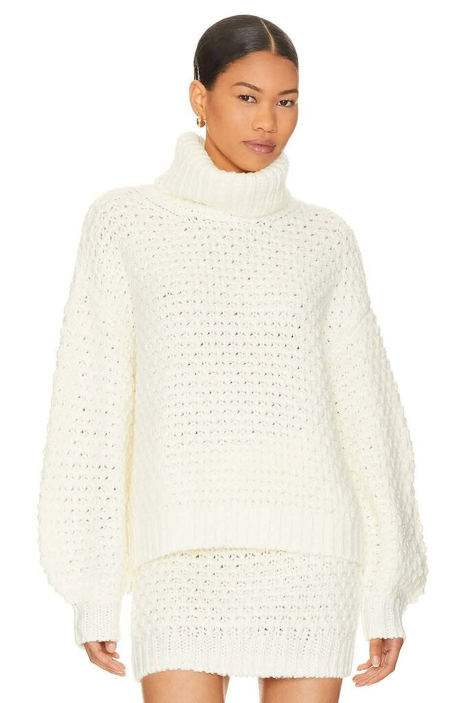 Lovers + Friends Cable Turtleneck Sweater - Size Medium (Retails $198)