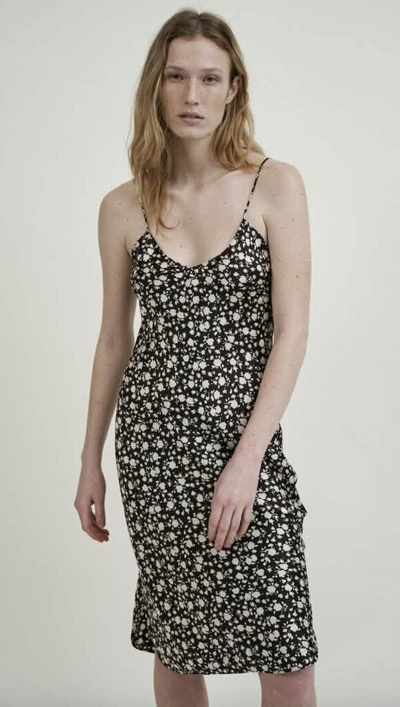 Nili Lotan Silk Floral Cami Midi Dress in Espresso Floral - Size Large (Retails for $595)