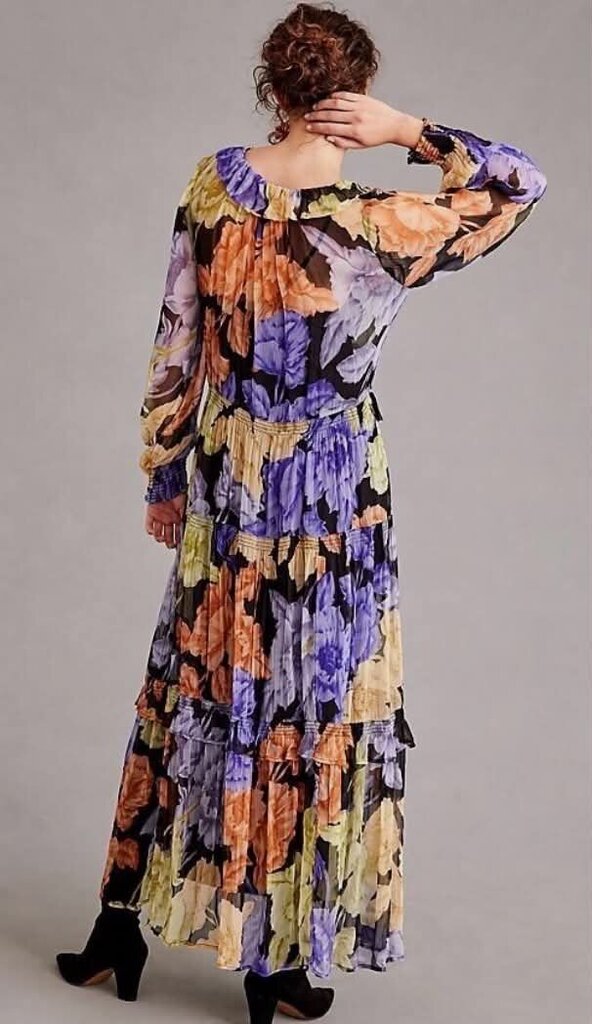 Anthropologie The Marais Printed Chiffon Maxi Dress - Size Large