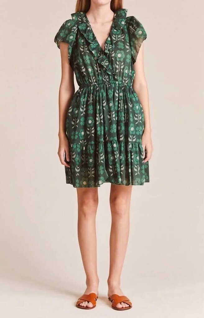 Trovata Birds Of Paradis Marcella Dress In Clover Patch - Size Small