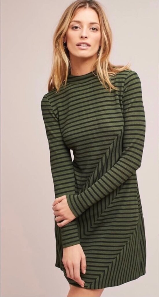 Anthropologie Hutch Structured Knitwork Dress In Moss - Size Small