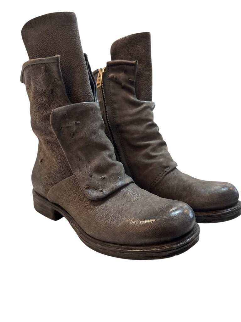 AS98 Leather Slouch Biker Boot - Size 37