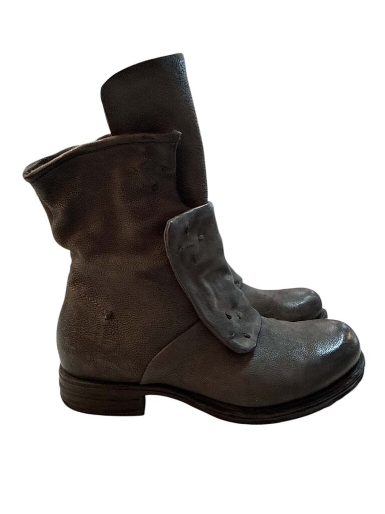 AS98 Leather Slouch Biker Boot - Size 37