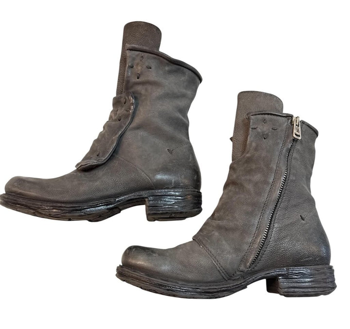 AS98 Leather Slouch Biker Boot - Size 37