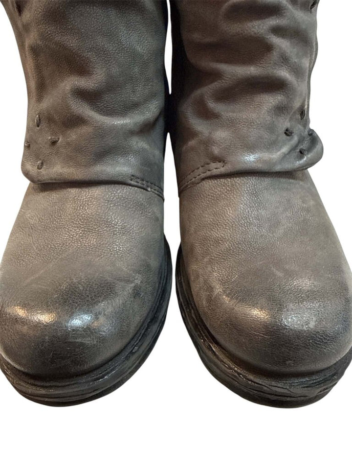 AS98 Leather Slouch Biker Boot - Size 37
