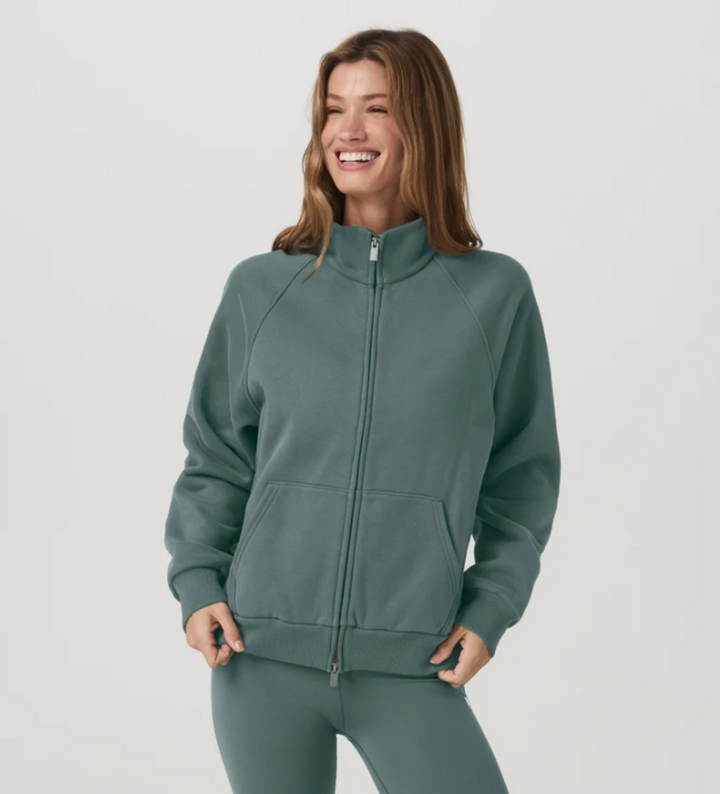 Vuori Restore Double Zip Sweatshirt in Agate Green - Size Small