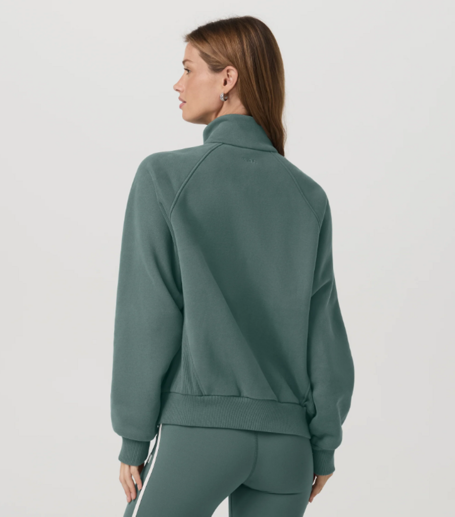 Vuori Restore Double Zip Sweatshirt in Agate Green - Size Small
