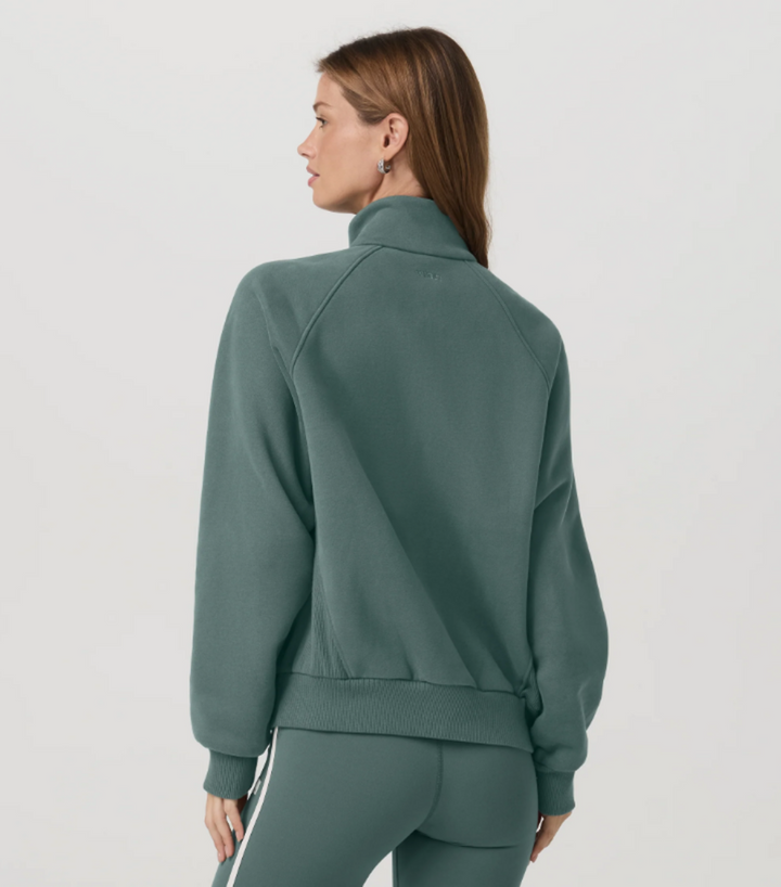 Vuori Restore Double Zip Sweatshirt in Agate Green - Size Small