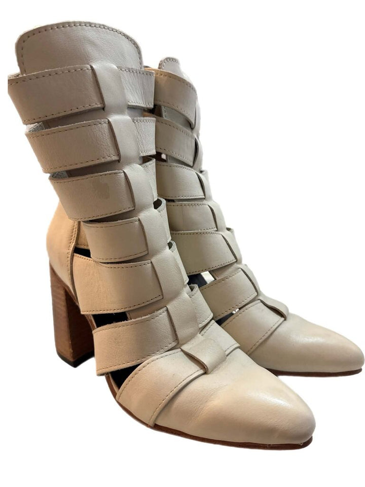 Freebird Cage Strappy Heeled Booties - Size 8