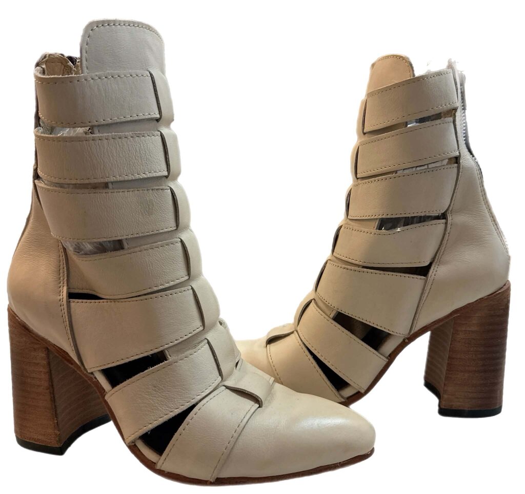 Freebird Cage Strappy Heeled Booties - Size 8
