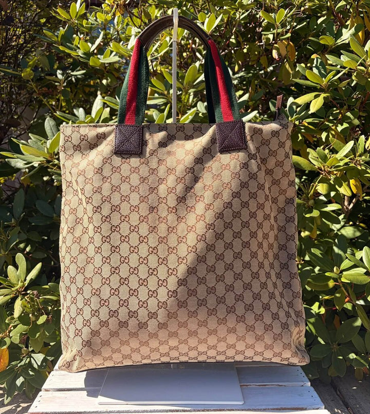 Gucci GG Canvas Web Vertical Tote