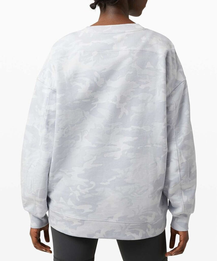 Lululemon Perfectly Oversized Crew In Incognito Camo Alpine White Multi - Size Small (Retails for $108)