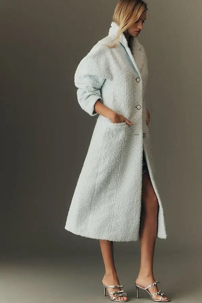 Maeve Tailed Boucle Long Coat NWT - Size XS