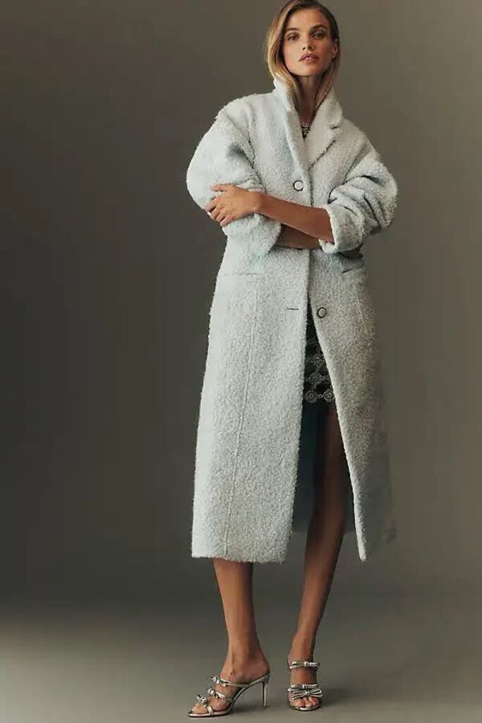 Maeve Tailed Boucle Long Coat NWT - Size XS