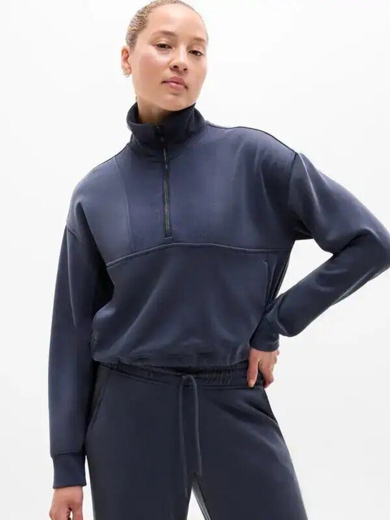 Athleta Seasoft Rib Quarter Zip Popover - Size Small