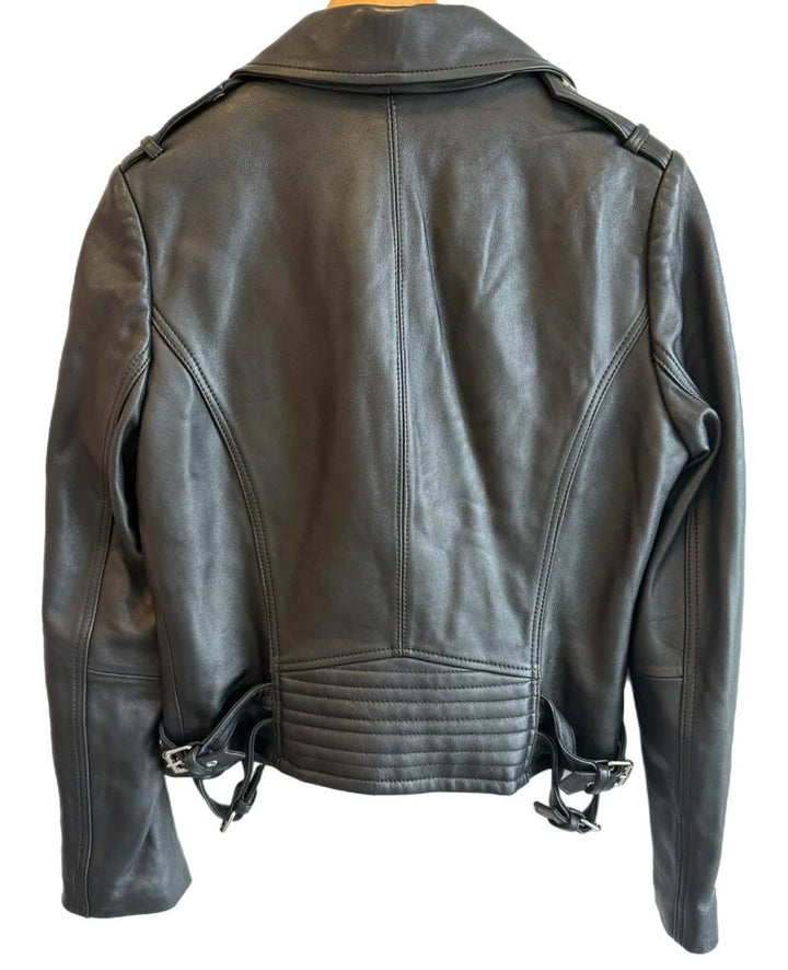BCBG Leather Moto Biker Jacket - Size Small