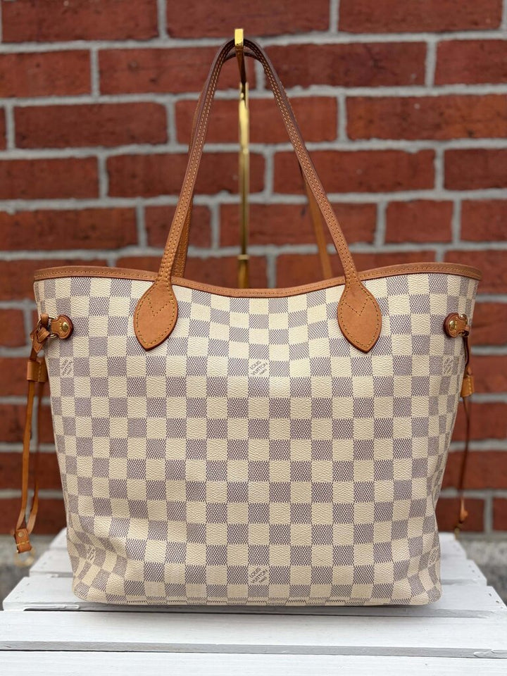 Louis Vuitton Damier Azur Neverfull MM Tote (with pouch)