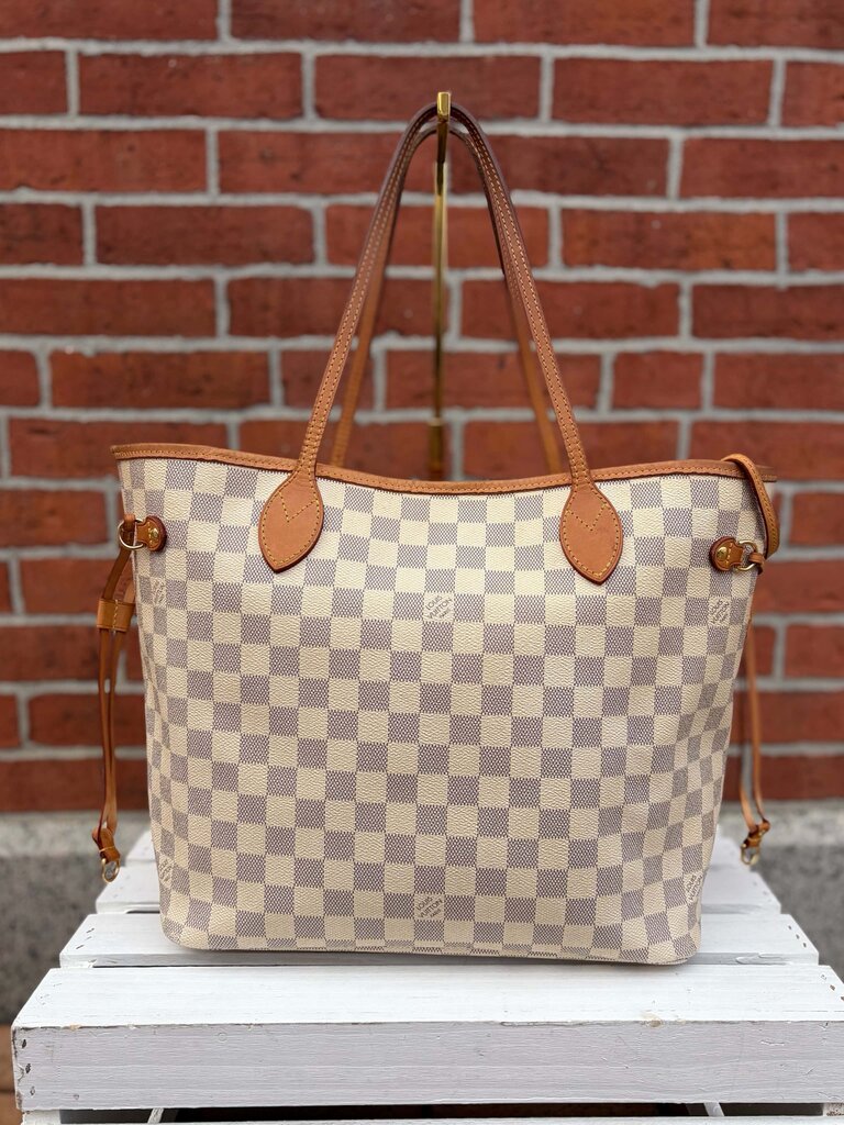 Louis Vuitton Damier Azur Neverfull MM Tote (with pouch)