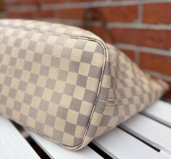 Louis Vuitton Damier Azur Neverfull MM Tote (with pouch)