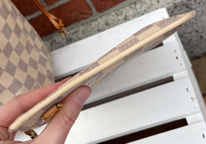Louis Vuitton Damier Azur Neverfull MM Tote (with pouch)